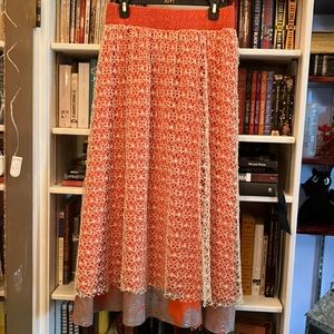 Crochet layered maxi skirt